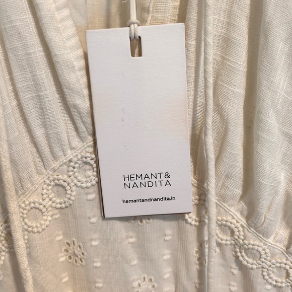 Hemant & Nandita Babydoll Lace Off White Cream Dress XS NWT - Picture 5 of 15